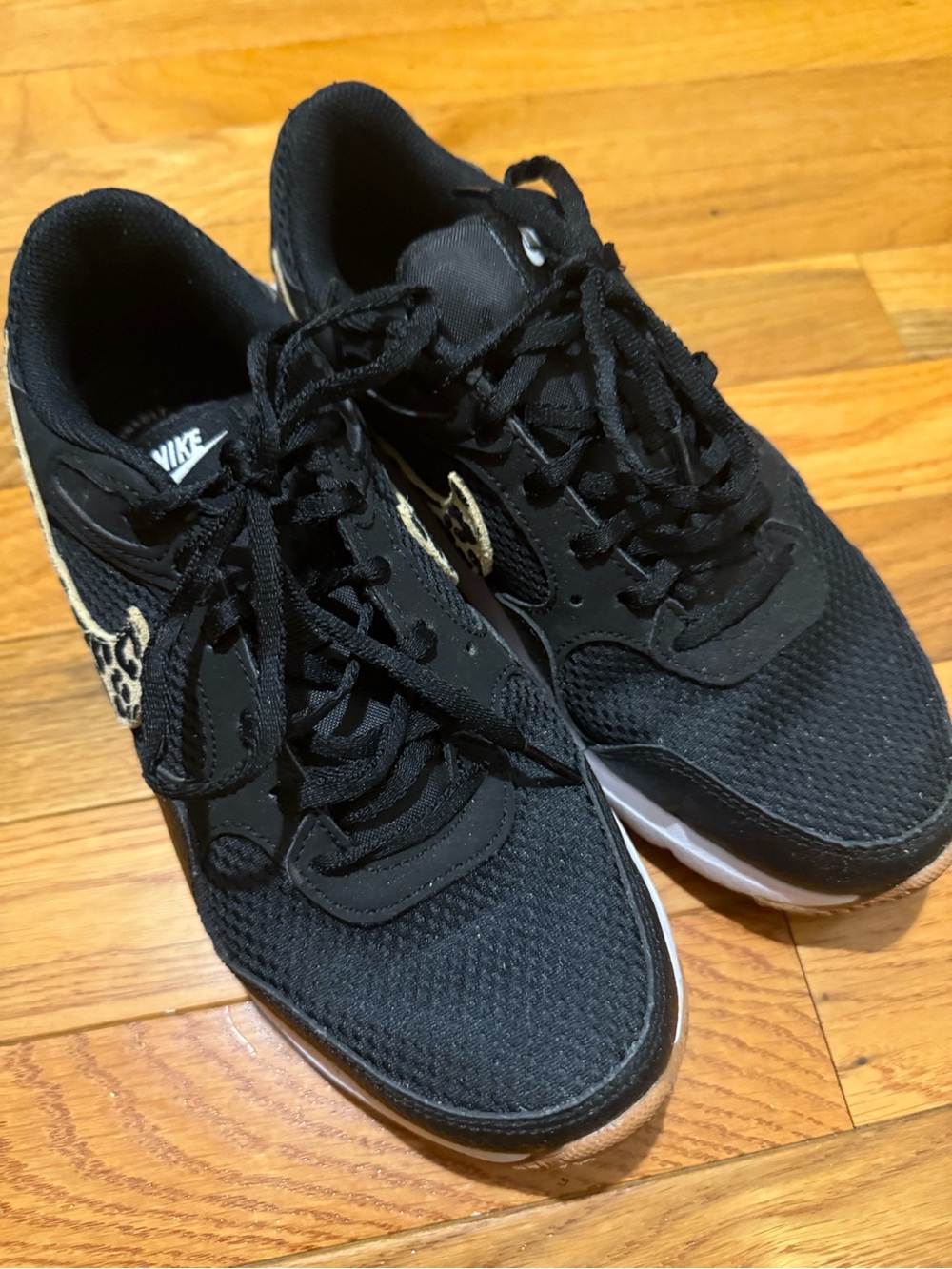 Nike Black Sneakers with leopard print